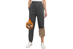 Voqeen Pantalon Femme Hiver Casual Confortable Coton Pants Chaud Polaire Longue Pantalon de Sport avec Poches Pantalon de Jogging Pantalon de Loisir pour La Maison Training Fitness