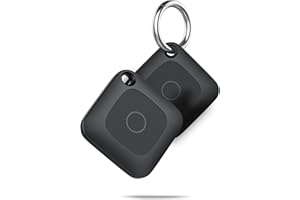 HOXE Localizador de Objetos Bluetooth, Air Tracker Tag Compatible con Apple Buscar(Sólo iOS) - 100dB Pitido, Buscador Rastreador para Llaves, Equipaje y más, Rastreo Mundial, 2-Pack