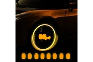 XNYKER 8 Stück Fluoreszierende Autoreifen, Universal Autoreifen Ventilkappen, Universal Reifen Ventilschaftabdeckung für Auto Motorrad Fahrrad (Gelb)