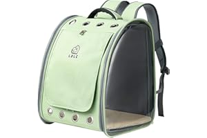 PETCUTE Mochilas para Gatos y Perros, Bolsa Plegable Portátil para Gatos con Correa de Seguridad Interior,Transpirable Mochila para Perros con Cómodas para los Hombros,Colchón Suave,hasta 8 kg,Verde