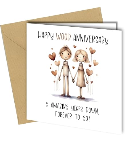 What Wood I Do Without You Happy 5th Wedding Anniversary Greeting Card | Wood 5 Year Funny Wedding Anniversary Card, Fifth Anniversary Card For