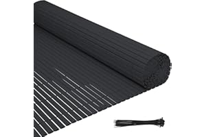 Eulenke Estera de Privacidad de PVC, 120 x 400 cm Cañizo PVC con Bridas, Lamas reforzadas, Cañizo Jardin Ocultacion para balcón, Antracite