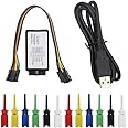 KeeYees USB Logic Analyzer Device with 12PCS 6 Colors Test Hook Clip Set USB Cable 24MHz 8CH 8 Channel UART IIC SPI Debug for Arduino for FPGA for M100 for SCM
