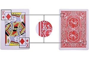 SUMAG Magic Tricks Jeu de cartes de poker marquées secrètes pour poisson d'avril Cartes de jeu Magic Poker Cartes gros plan Magic Show Trick Props (dos rouge)