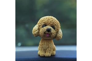 Fontee Nodding Dog Doll - Cute Ornament With Shaking Bobble Head for Car Dashboard, Home, Desk Decoration - Creative Gift (Teddy)