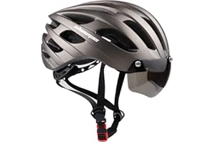 Shinmax Kask Rowerowy Mężczyźni Kobiety, Kask Rowerowy MTB z USB Światło Ochronne UV Magnetyczny Daszek Naklejka Jasne, Unisex Regulowany Kask Rowerowy Deskorolka Deskorolka Certyfikat CE 57-62CM (RC-049)