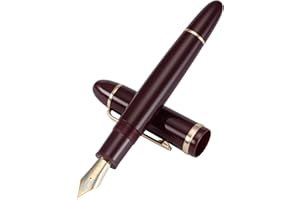 EROFA Jinhao X159 Fine Nib Fountain Pen, Wine Red with Golden Clip Acrylic Big Size Writing Pen