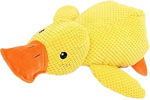 Ajuanbazha Anti Stress Ente für Hund, Quietschendes Plüsch Kuscheltier, Antistressente für Hunde, Interaktives Spielzeug für Kleine, Mittlere und Große Hunde