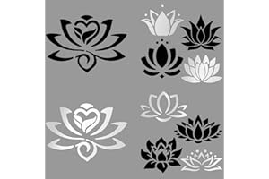 GORGECRAFT 4 Styles Autocollant de Fleur de Lotus Noir&argent Autocollant de Voiture de Fleur Imperméables Réfléchissants Autocollants Auto-Adhésifs de Voiture pour Moto Portes Ordinateur Portable