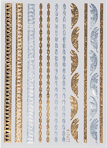 Golden Metallic Gold Temporäre Körperkunst Entfernbare Tattoo Aufkleber ZCP018 - ZCP018 Sticker Tattoo Temporary Tattoo - FashionLife
