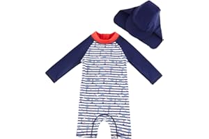 UMELOK Baby Badeanzug mit Sonnenhut UV Schutz Schwimmanzug für Baby Junge