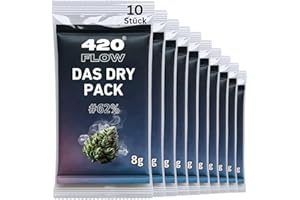 420Flow® Cannabis Dry Pack 62 % – Feuchtigkeitsregler für Pflanzenmaterial, schützt Aroma & Struktur, luftdicht fermentieren & lagern, Feuchtigkeitsregulierung (10x Dry Pack (8g))