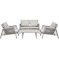 Dellonda Fusion 4 Piece Outdoor Aluminium Sofa Set, Light Grey - DG56