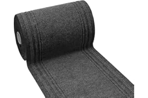 emmevi - Alfombra antideslizante para pasillo, Por metro, h67 cm, moqueta absorbente, gris antracita