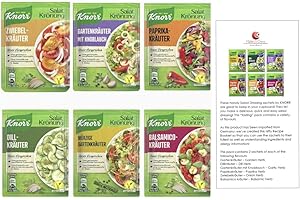 Salad Dressing Tasting Pack (B) KN0RR Instant Salad Dressing Variety Flavour pack - 12 sachets (2x each flavour) with Helen's Own International Recipe Booklet - KN0RR Salatkrönung