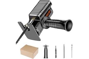 POMRONE Adattatore per Sega Alternativa - Convertitore per Seghetto Elettrico, Set di Adattatori Professionali per Utensili da Trapano, Attacco per Trapano