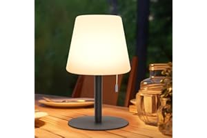 light to hope 2 Lampara de Mesa Exterior Recargable, Portatil LED Lampara Camping con Mando a Distancia, Regulable 8 Colores y Blanco Cálido, Lámpara Inalámbrica Para Jardín, Patio, Balcón