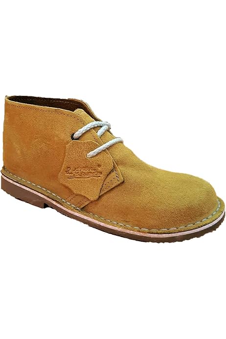 Bottes Safari En Daim - Doublure Cuir Violet - Taille 35-46 - Unisexe - Semelle Caoutchouc