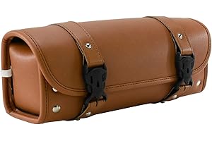 HDBUBALUS Universale Moto Manubrio Strumento Forcella Anteriore Roll Storage Sissy Bar Barrel Bag PU Pelle