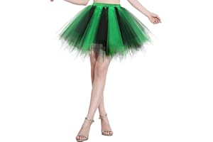 Berylove Gonna Balletti Danza Tutu Annata di 50 Cocktail Swing Sottogonna TulleBLP6008 Black Fuschia L