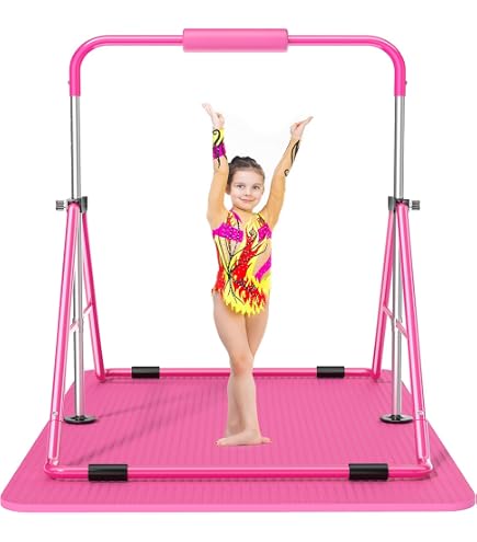 Barre De Gymnastique Pliable Pour Enfants - Réglable En Hauteur (115-155 Cm) - Support Jusqu'à 100 Kg - Idéale Pour Jeu Et Sport à La Maison