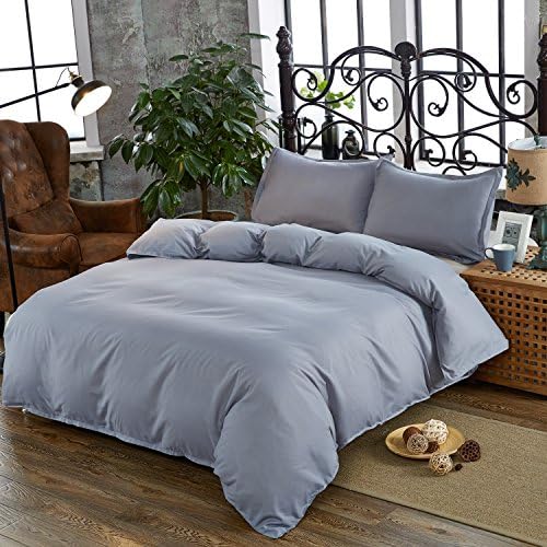 IneShe 3pc Duvet Cover Set King Size(1 Duvet Cover and 2 Pillow Shams)Soft Solid Brushed Microfiber