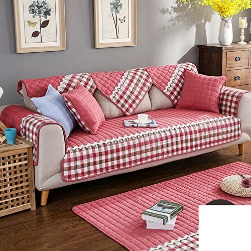 FEIZIRural european sofa mat,fabric simple modern sofa towel cover,full cover cushion-C 90x180cm(35x71inch)