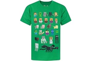 Minecraft Camiseta niños niños Sprites Personajes de Manga Corta púrpura superio