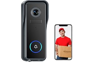 XTU Wireless WiFi Video Doorbell Camera, 2K HD Smart Video Door bell with Camera Battery Operated PIR Motion Detection Night Vision 2-Way Audio Support SD Card Storage