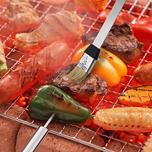 INTEY Grillbesteck Set aus Rostfreiem Edelstahl 18-teilig Profi Barbecue Grillset mit Aluminiumkoffer fürs Grillen, Silber - 3