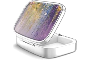 HION Pudełko na pigułki 2-komorowe pudełko na pigułki, przenośne pudełko na pigułki do kieszeni lub torebki Pudełko na pigułki Dekoracyjny metalowy medycyna Organizer na witaminy Unikalny prezent