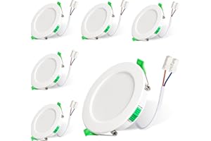 HOSSOM Spot LED Encastrable Dimmable 230V 7W Spots de Plafond Lot de 6 IP44 Plafonnier Led, Trou Φ67-75mm, Blanc Chaud 3000K Blanc Neutre 4000K Blanc Froid 6500K, Spot Salle de Bain pour Salon Cuisine