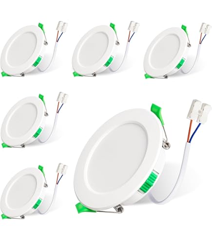 HOMEOW Set van 12 led-inbouwspots, extra plat, 220 V, 5 W