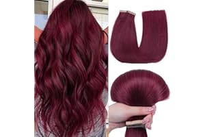 Hotlulana Extension Capelli Veri Biadesivo Rossi(#99J) Extension Capelli Veri 14Pollici 20pcs 35cm 40g Invisible Extension Biadesive Capelli Veri Remy Skin Weft Tape in Hair Extensions Human Hair.