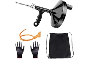 DKBT Rohrreinigungsspirale 7,6 Meter Abflussspirale Abflussreiniger Spirale Abfluss Rohrreinigung mit Bohrspitze Abflussschlange, eine Umweltfreundliche Rohrspirale für Bad Küche Spülbecken Kanal