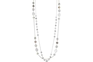 FULU AUTUMN Long Layered Statement Necklaces for Women Silver Crystal shell Chain Necklace Boho Costume Jewellery Birthday Gifts