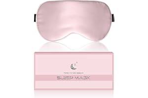 AOSUN Antifaz para Dormir, Antifaz para Ojos 100% Pura Seda de Morera, Antifaz Dormir, Siesta, MeditacióN, Descanso y Viajes (Rosa)