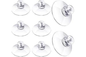 Makenlug 8 Pieces Suction Cups, 41mm Suction Hooks Plastic Sucker Pads Suction Holder Clear Suction Pads with Metal Screw Nut Window Suckers for Glass Wall Door Festival Decoration