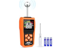 Moisture Meter MESTEK Damp Meter Pinless Moisture Meter 5-40 mm Depth of Analysis Humidity Meter with Digital Color LCD and Alarm for Building Materials, Wood, Masonry, Caravan, Walls
