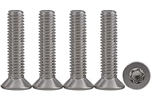 Drenky 10 pezzi M5 x 30 Vite Torx A Testa Svasata 304 viti torx in acciaio inossidabile Bullone Meccanico Unità standard Viti completamente filettate Per macchine utensili e mobili per la casa