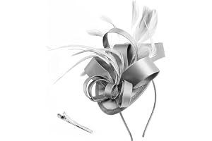 DRESHOW Fascinators Hatt Fjädrar på Pannband Klämma Cocktail Teparty Huvudbonad för Flickor och Kvinnor