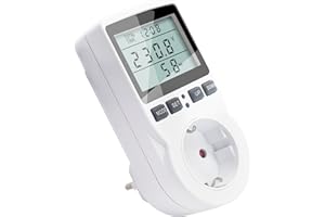KETOTEK Misuratore Consumo Elettrico, Contatore Energia Elettrica 11 Modalità di Monitoraggio 3680W, Misuratore di Potenza Spina, Wattmetro 16A con Protezione da Sovraccarico