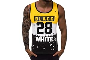 WAZZAP Debardeur Musculation Homme Imprimé Bodybuilding Sport Gym Fitness Tank Top Stringer sans Manches T-Shirt