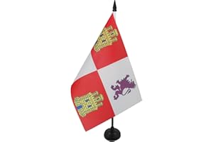 BANDERA de MESA de CASTILLA Y LEÓN 21x14cm - BANDERINA de DESPACHO CASTELLANOLEONESA 14 x 21 cm - AZ FLAG