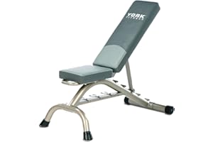 York Fitness 5 Seat Positions Bench Press - Adjustable Foldable Weight Bench Home Training Gym Weight Lifting Exercise Workout Bench - 90 Degree Incline Bench for Dumbbell Exercise