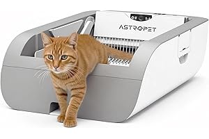 AstroPet Offene Katzenklo Selbstreinigend,XXL Katzentoilette Selbstreinigend Automatische,Tastensteuerung, Infrarot-Sensorschutz, Katzenklo mit großem Fassungsvermögen für mehrere Katzen