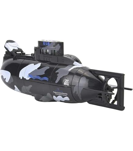 Funwetrike Mini sous-marin télécommandé, bateau sous-marin télécommandé, pour aquarium, piscine, cadeau idéal pour la plongée dans l'eau, noir