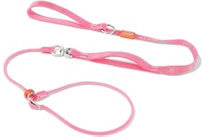 Howgo Dog Slip Lead Dog Leash, Training Leash, No-Pull Lightweight Slip Lead and Collar, Heavy Duty & Durable, Padded Handle, for All Breeds (Pink, 5.5FT)