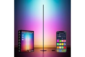 SwitchBot Matter RGBICWW Lampada da Terra, Luce Calda/Fredda, Piantana Lampada da Terra LED funziona con Apple Home, Alexa, Google Home, 16 Mln Colori, Sincronizzazione Musicale, Modalità Scen