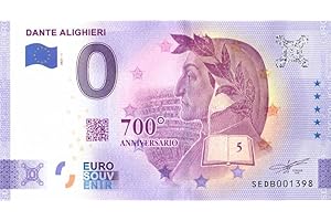 0 EURO SCHEIN Banconota da 0 Euro Italia 2021 · Dante Alighieri · Souvenir Zero €